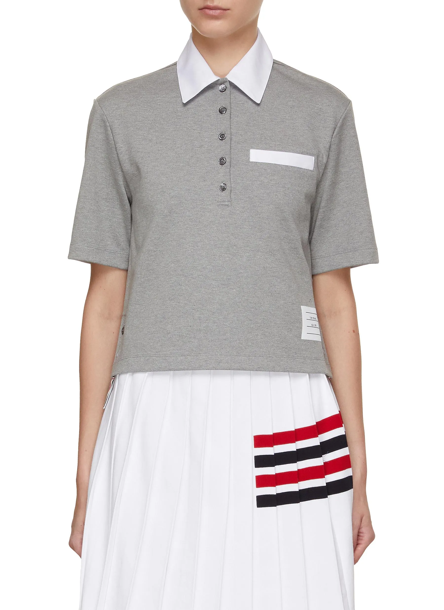 -----------THOM BROWNE   ---- ------------ ----Oxford Trimmed Polo Shirt --