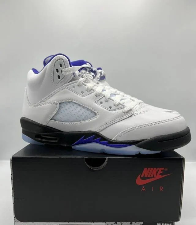 2022 nike air jordan 5 v retro dark concord 4-14 white black dd0587-141