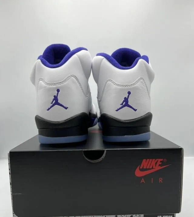 2022 nike air jordan 5 v retro dark concord 4-14 white black dd0587-141