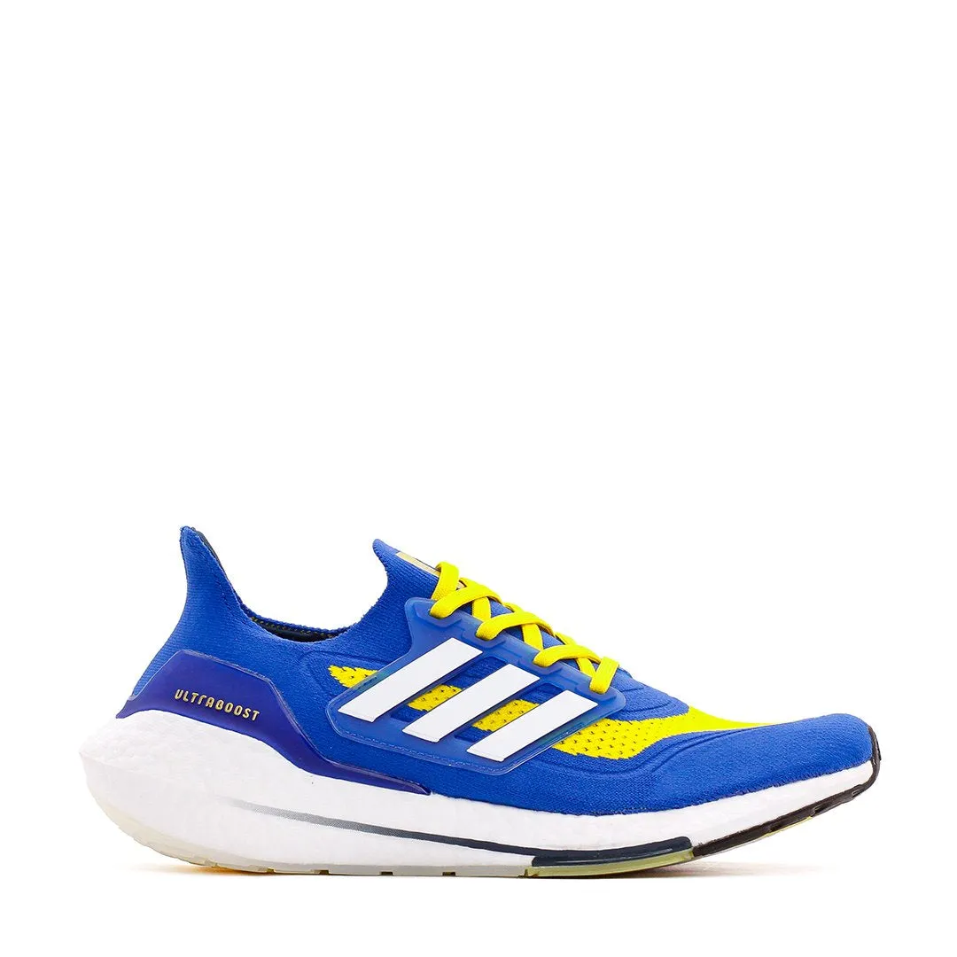 Adidas Running Men Ultraboost 21 Blue Yellow FZ1926