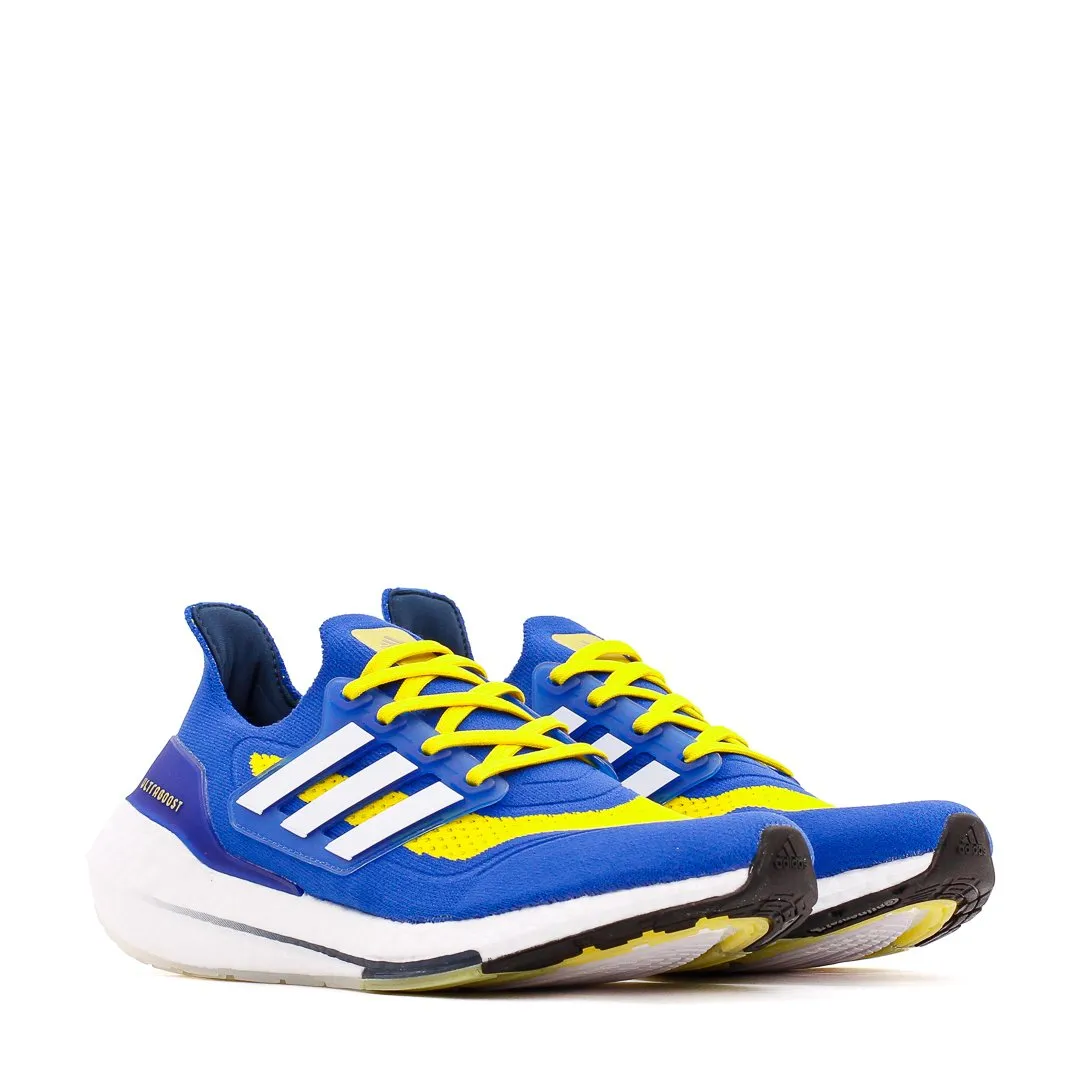 Adidas Running Men Ultraboost 21 Blue Yellow FZ1926