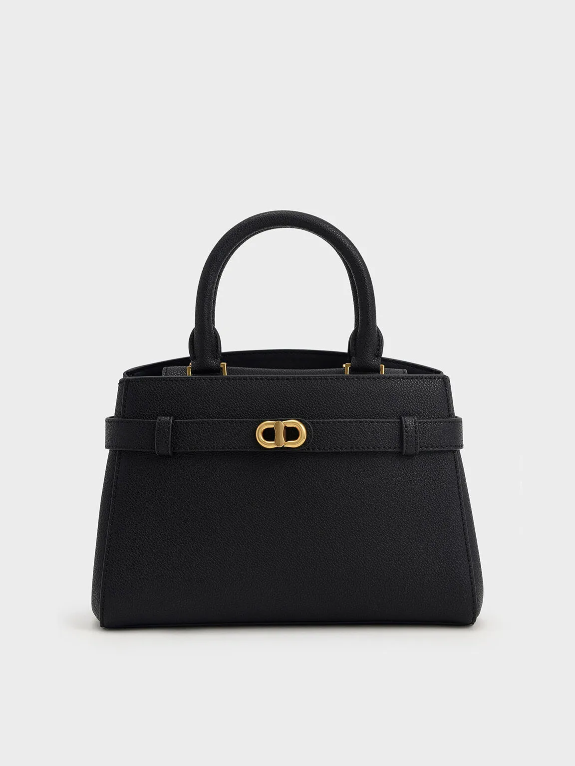 Aubrielle Metallic-Accent Belted Bag - Black