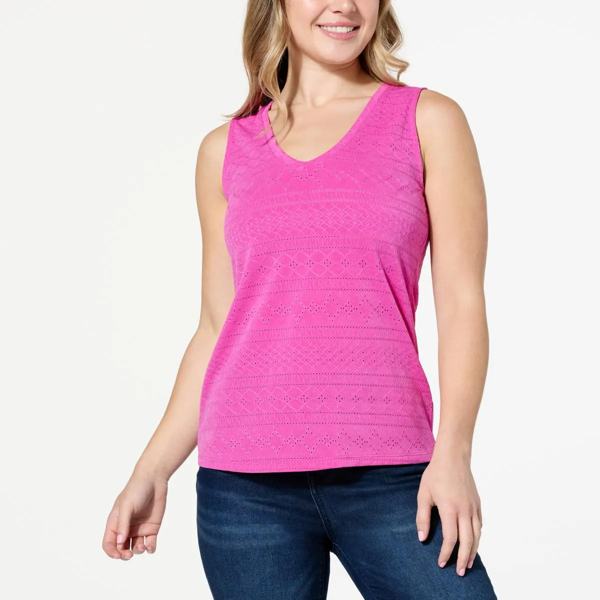      Colleen Lopez Knit Eyelet Tank Top      