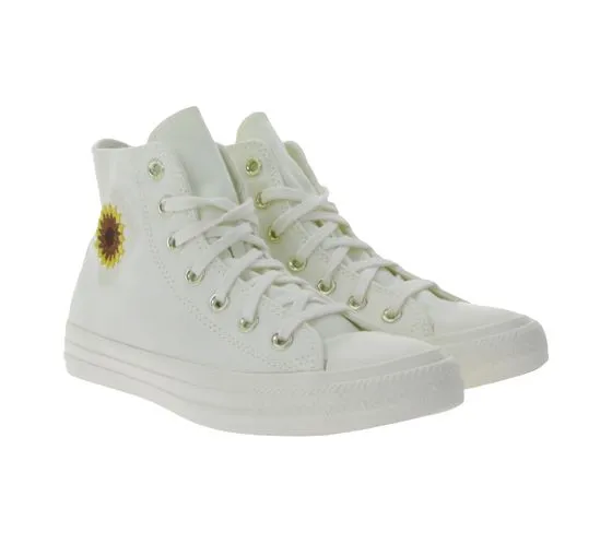 Converse Chuck Taylor All Star Chucks Zapatillas altas para mujer con bordado de flores A03514C Beige