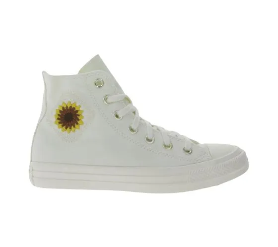 Converse Chuck Taylor All Star Chucks Zapatillas altas para mujer con bordado de flores A03514C Beige