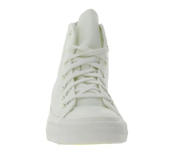 Converse Chuck Taylor All Star Chucks Zapatillas altas para mujer con bordado de flores A03514C Beige