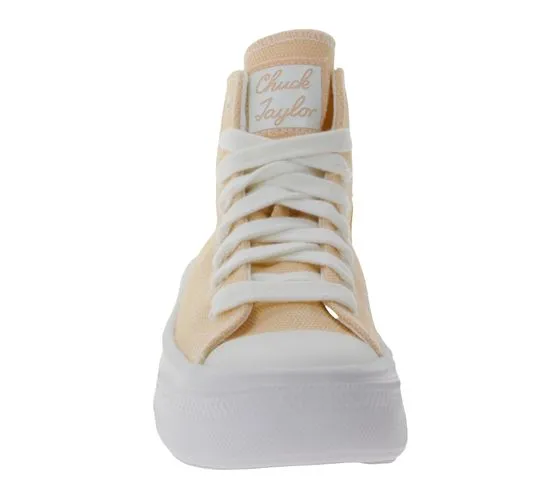 Converse Chuck Taylor All Star Move women's high top sneakers made of canvas in apricot or pink