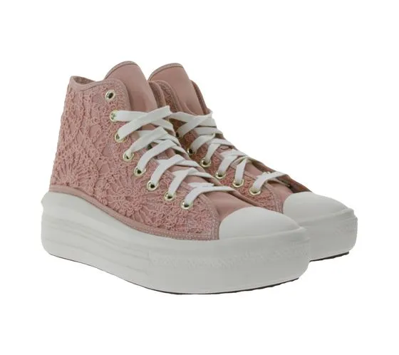 Converse Chuck Taylor All Star Move women's high top sneakers with embroidered logo patch A03951C pink