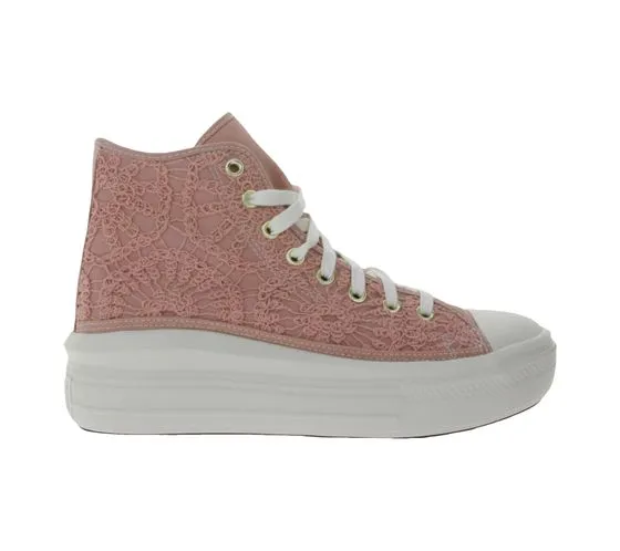 Converse Chuck Taylor All Star Move women's high top sneakers with embroidered logo patch A03951C pink