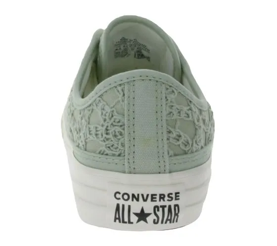 Converse Chuck Taylor All Star OX chaussures de skate pour femmes baskets basses cool A06226C vertnoir