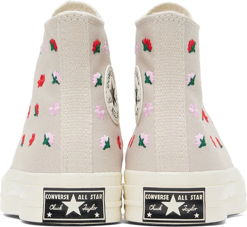 Converse Taupe Chuck 70 Floral Sneakers