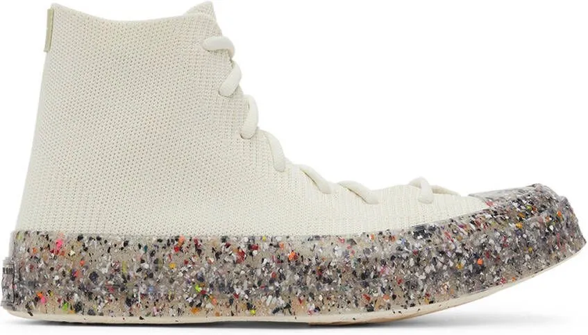 Converse White Renew Chuck 70 Knit High Top Sneakers