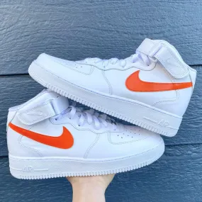 Custom Orange Nike Air Force Ones