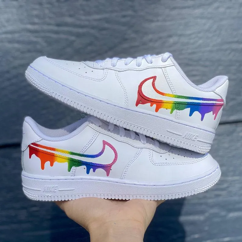 Custom Rainbow Nike Drip Air Force Ones