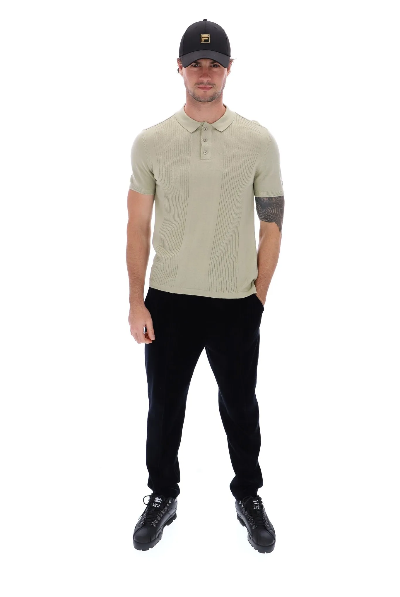 Evan Drop Needle Knit Polo