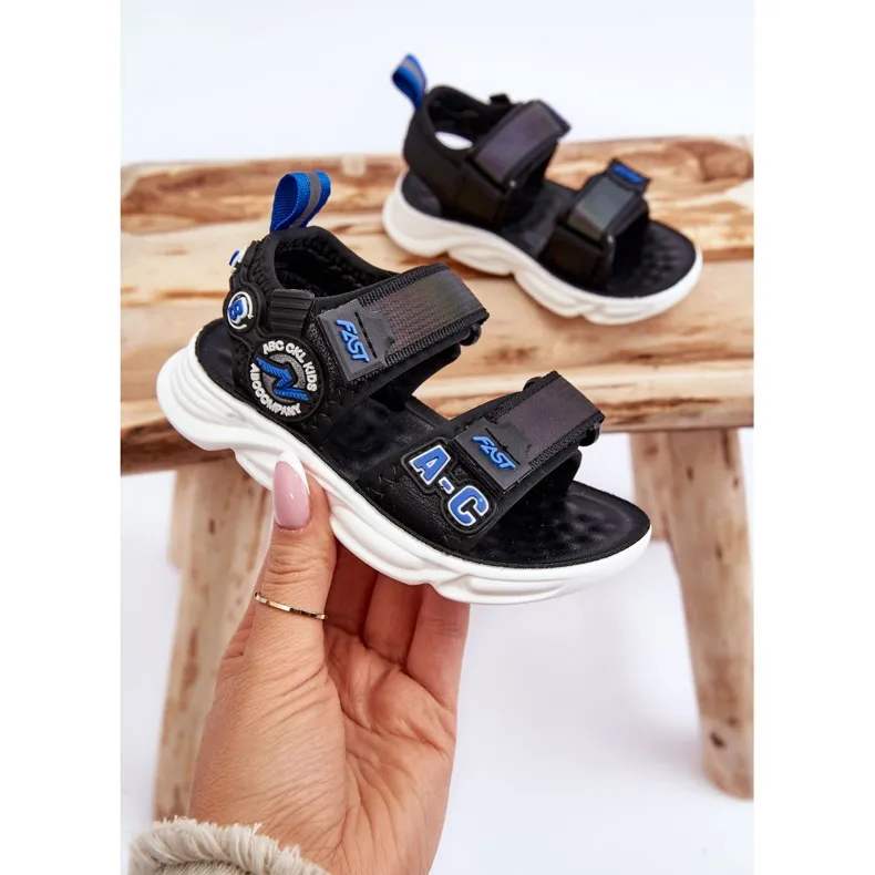 FR1 Children's Light Sandals Black and Blue Maxel