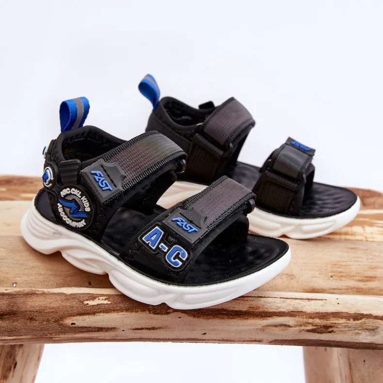 FR1 Children's Light Sandals Black and Blue Maxel