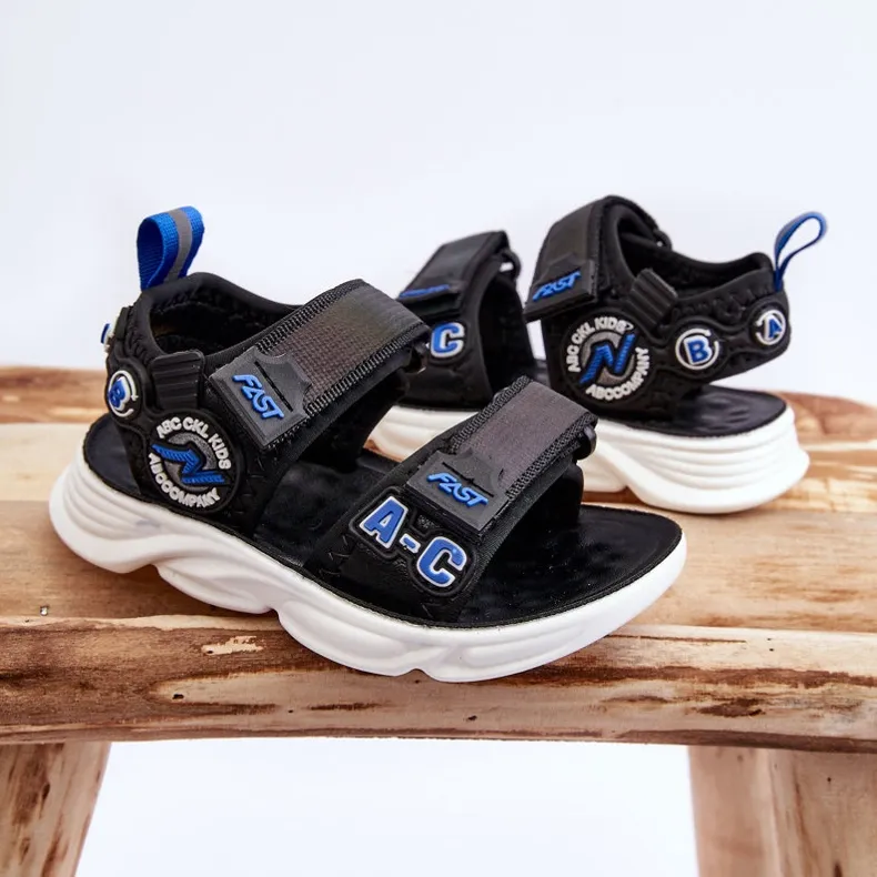 FR1 Children's Light Sandals Black and Blue Maxel