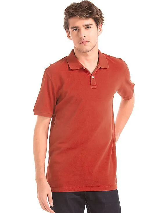 GAP Men Red Solid Pique Polo