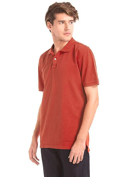 GAP Men Red Solid Pique Polo