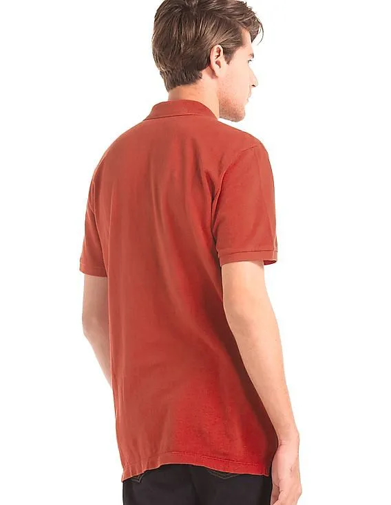 GAP Men Red Solid Pique Polo