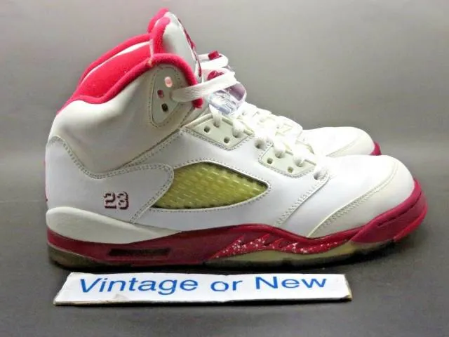 Girls Nike Air Jordan V 5 Scarlet Red Retro GS 2011 sz 6Y