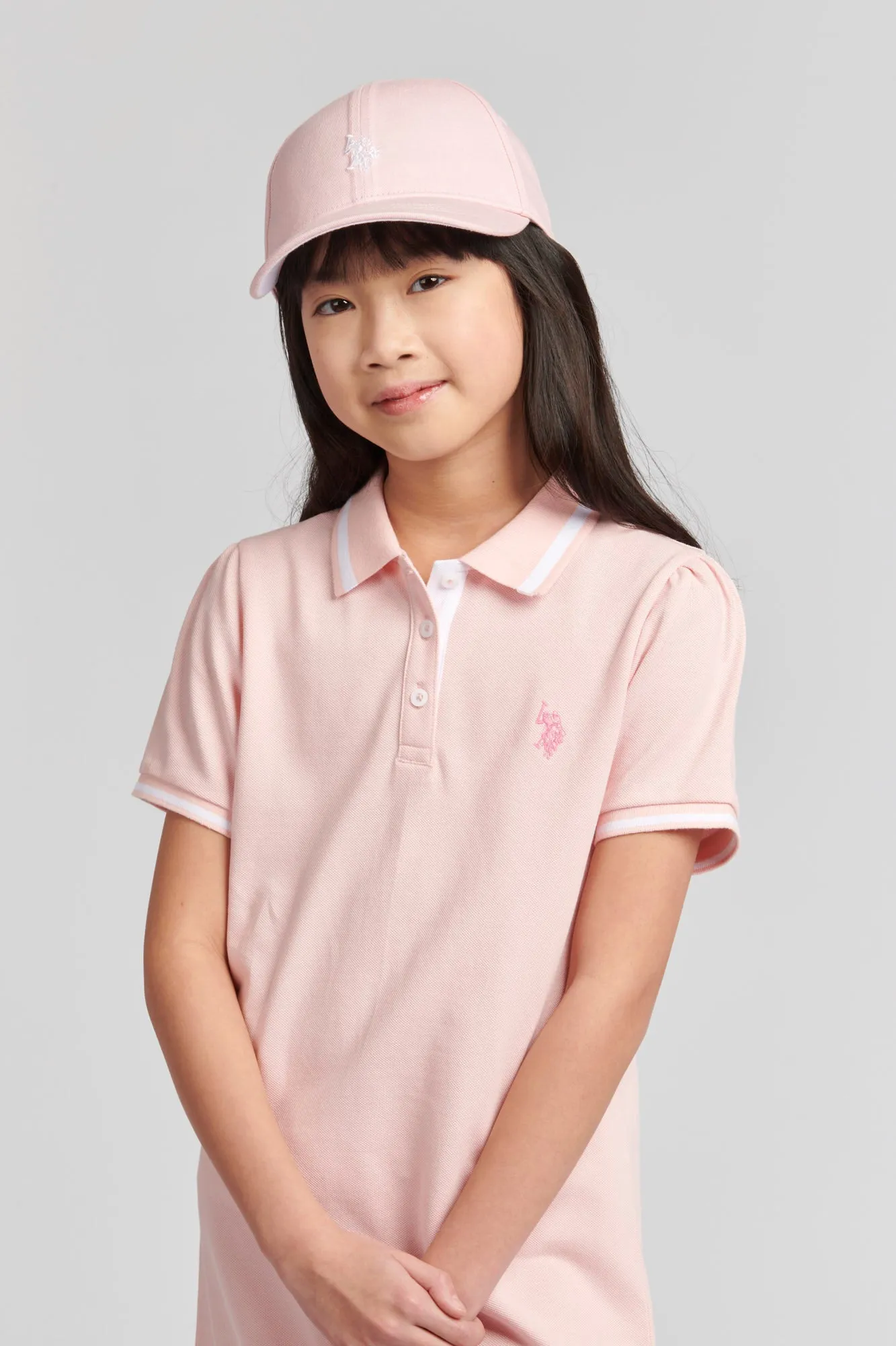 Girls Polo Dress in Crystal Rose