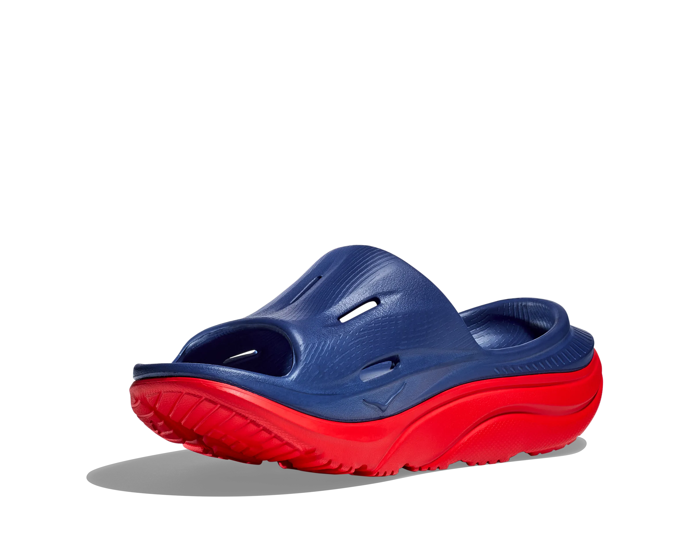 Hoka All Gender/Unisex Ora Recovery Slide 3 Color: Bellwether Blue/Red Alert