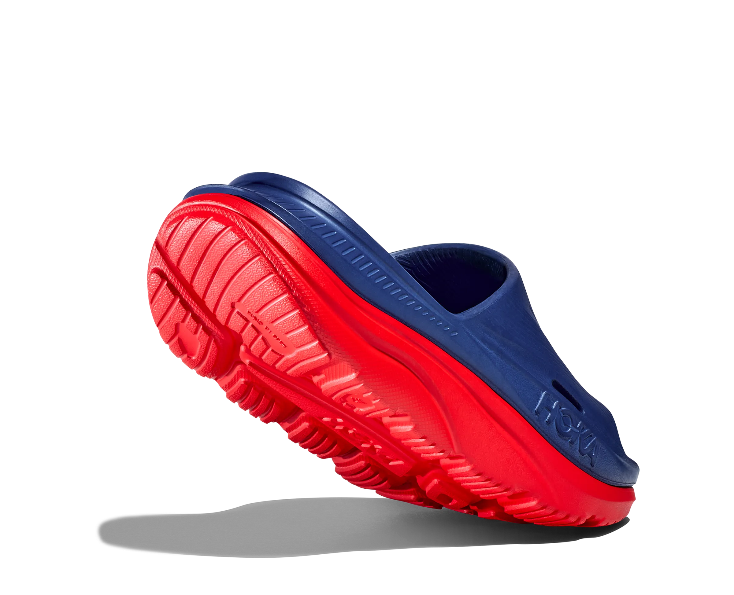 Hoka All Gender/Unisex Ora Recovery Slide 3 Color: Bellwether Blue/Red Alert