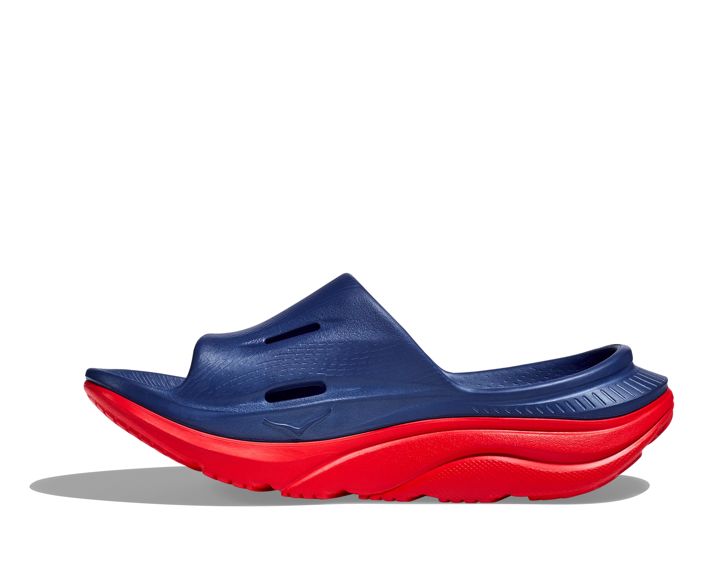 Hoka All Gender/Unisex Ora Recovery Slide 3 Color: Bellwether Blue/Red Alert