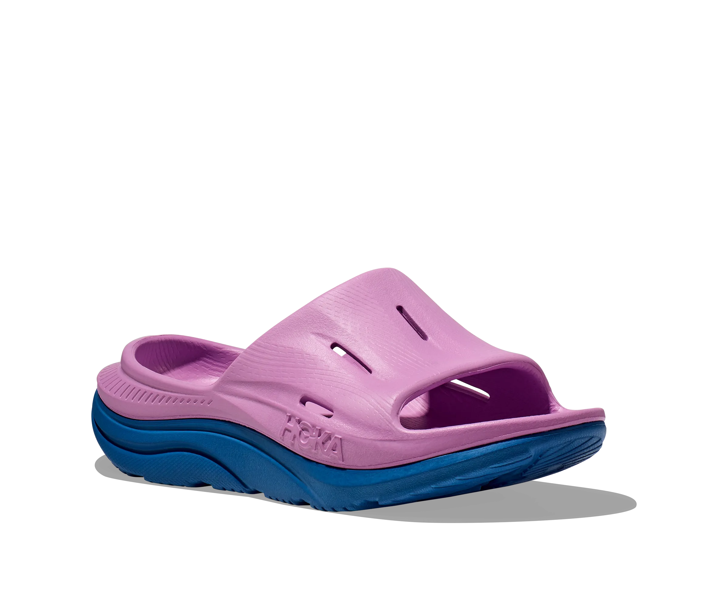 Hoka All Gender/Unisex Ora Recovery Slide 3 Color: Cyclamen/Coastal Sky