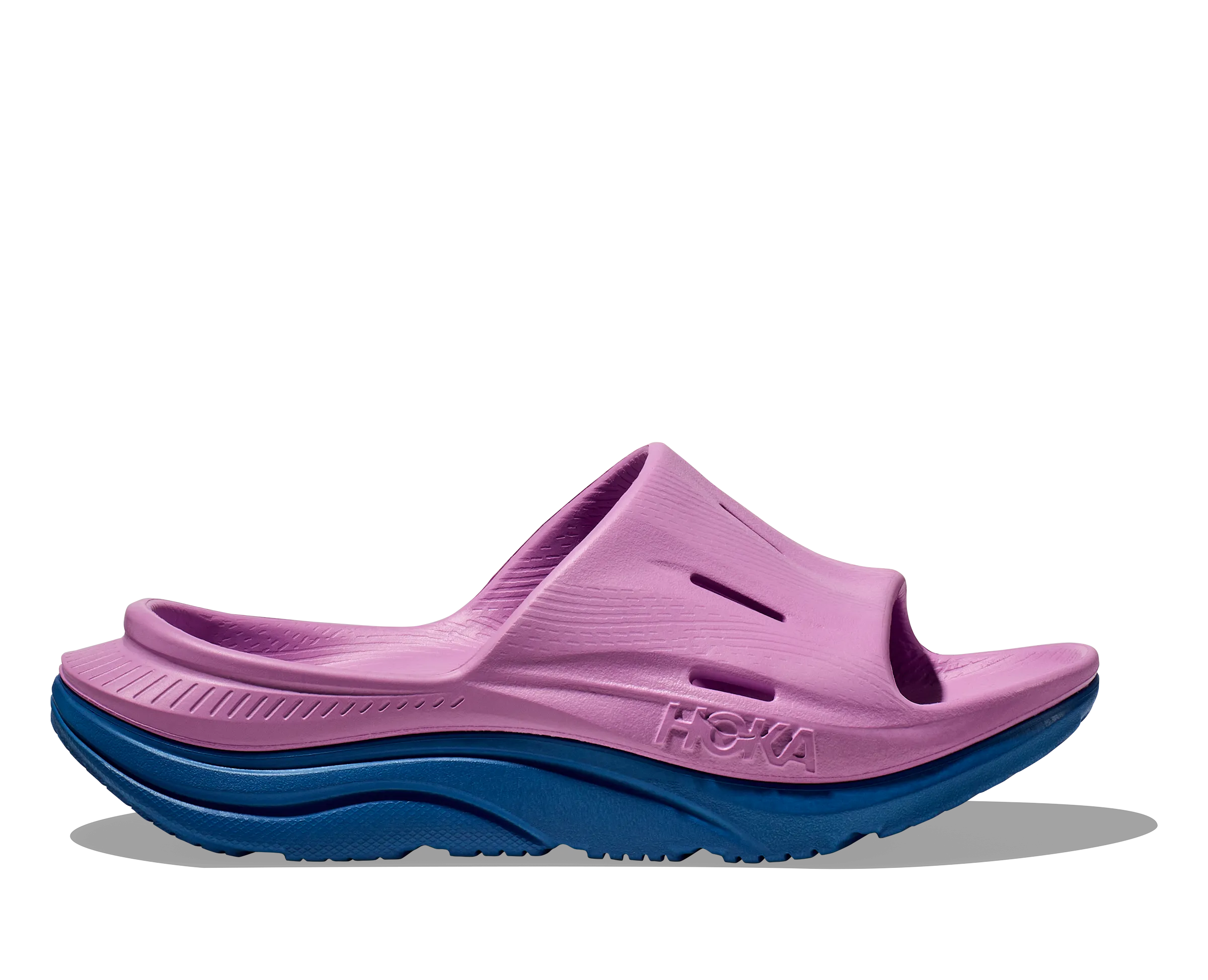 Hoka All Gender/Unisex Ora Recovery Slide 3 Color: Cyclamen/Coastal Sky