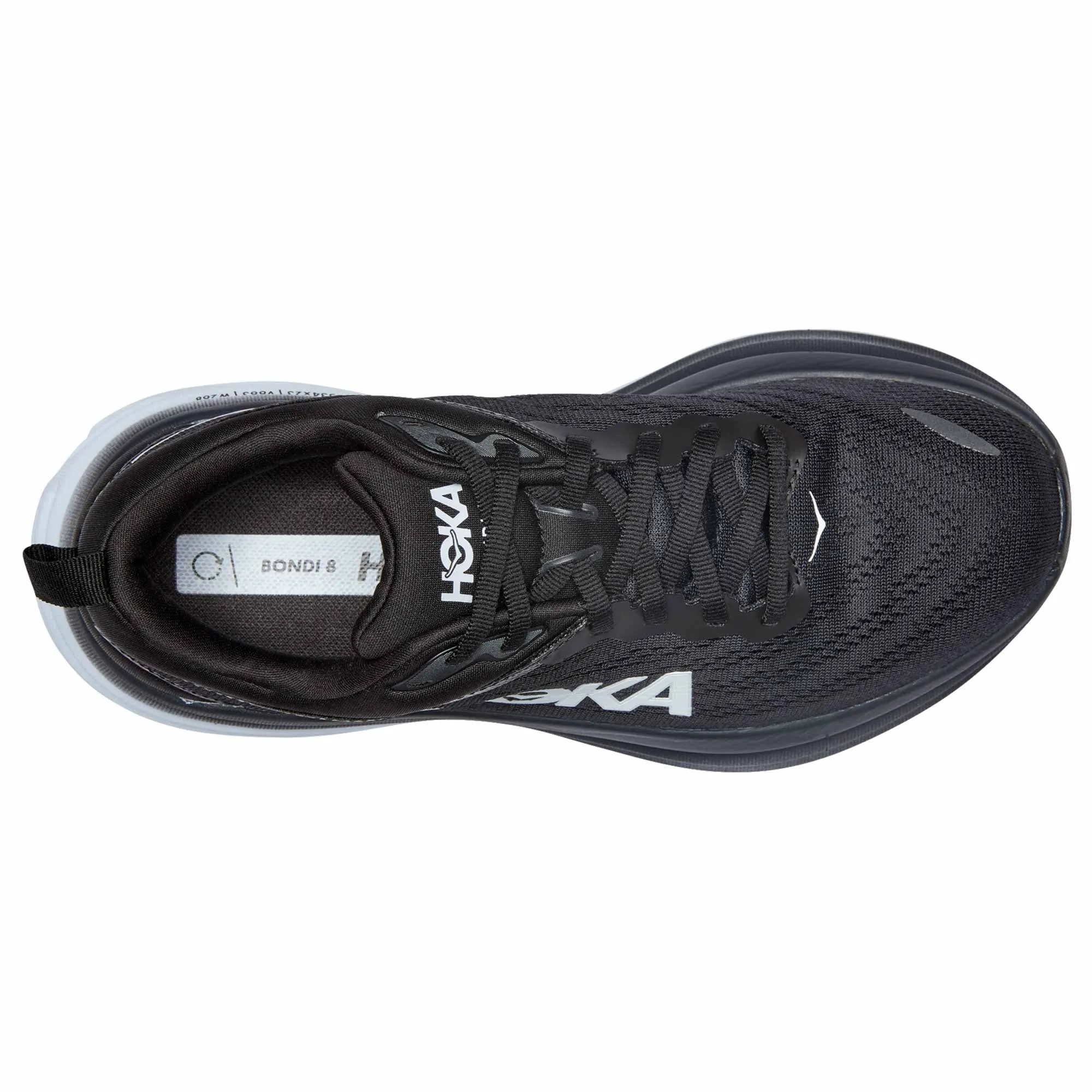 Hoka  Bondi 8 Mens Running Shoes Black/White