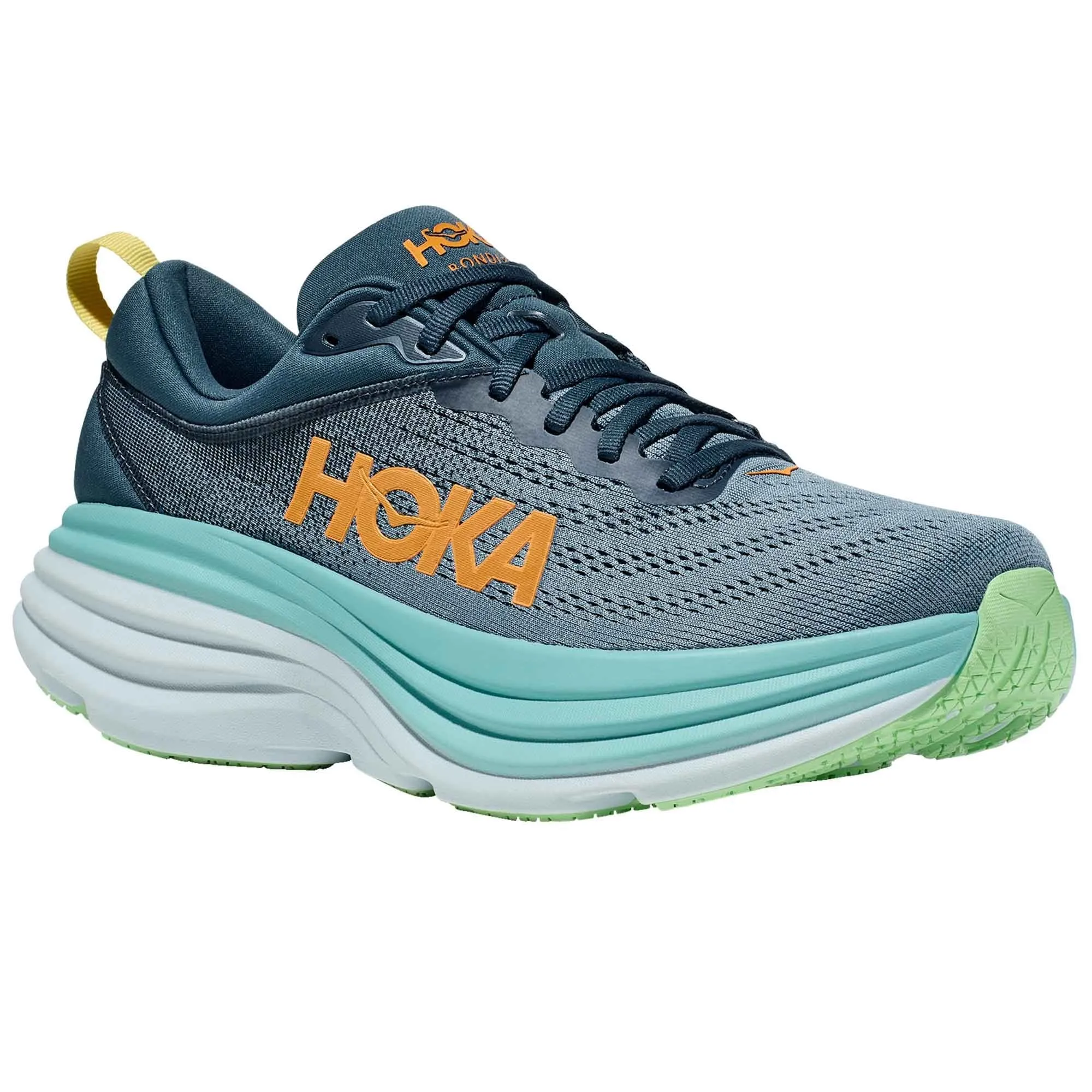 Hoka  Bondi 8 Wide 2E Mens Running Shoes Real Teal/Shadow