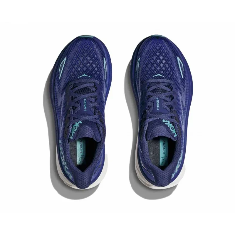 HOKA CLIFTON 9 BELLWETHER BLUE/EVENING SKY FOR WOMEN'S