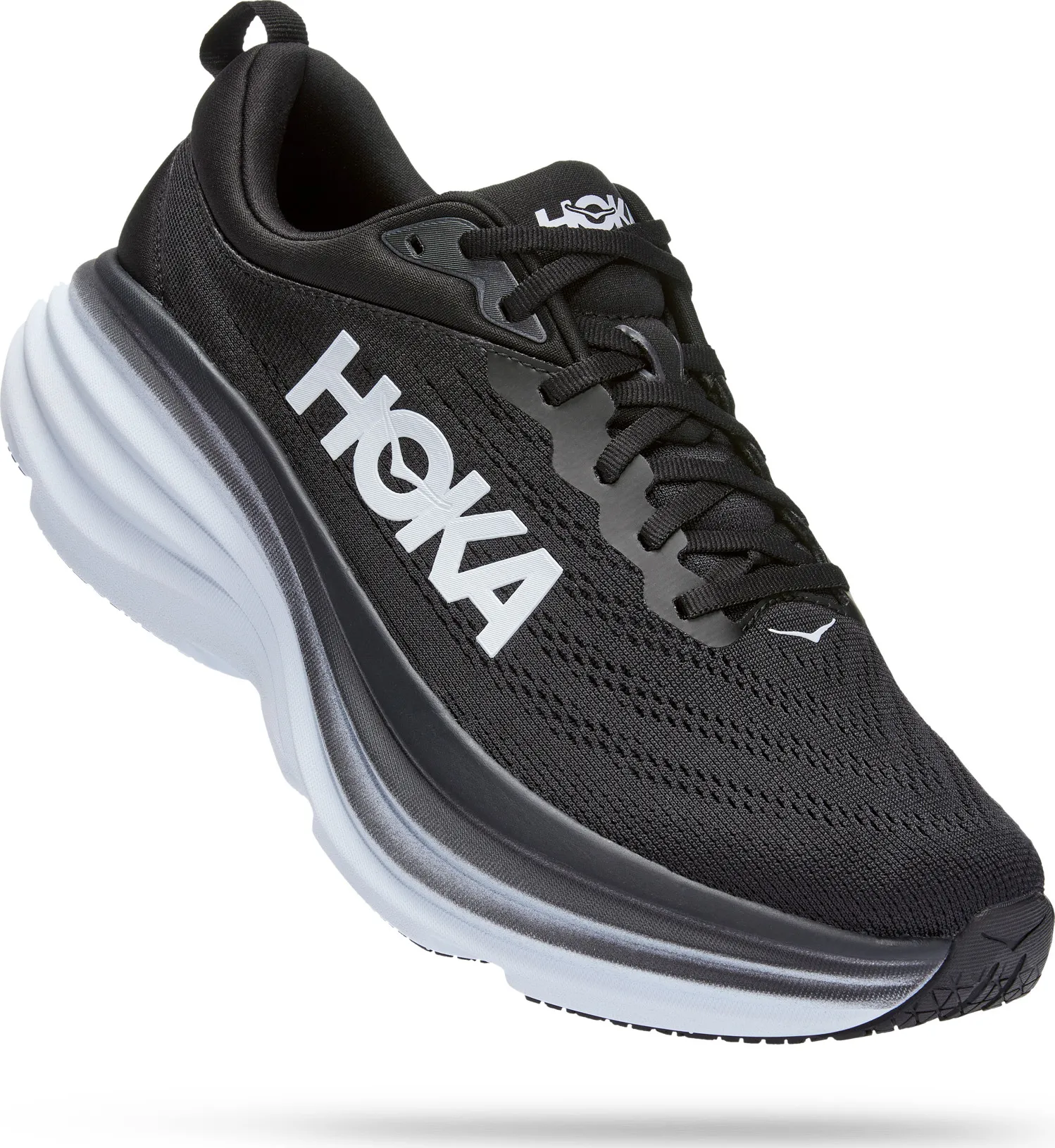 Hoka Men's Bondi 8 Wide Black/White | Buy Hoka Men's Bondi 8 Wide Black/White here | Outnorth