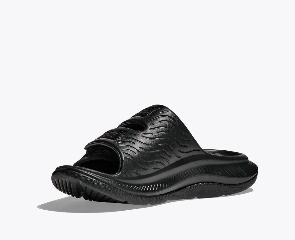 Hoka One One Unisex Ora Luxe Recovery Slide Adjustable  Black Black