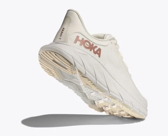 Hoka Women's Arahi 7, Blanc de blanc / Rose Gold