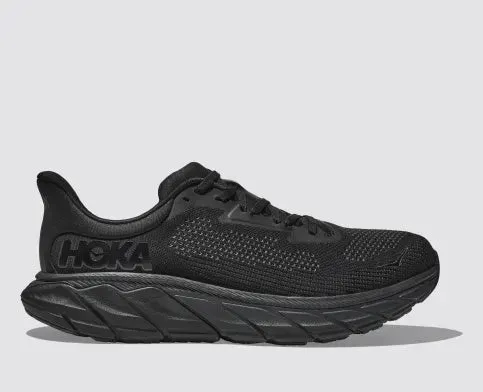 HOKA WOMENS ARAHI 7  WIDE FIT BLACK/BLACK