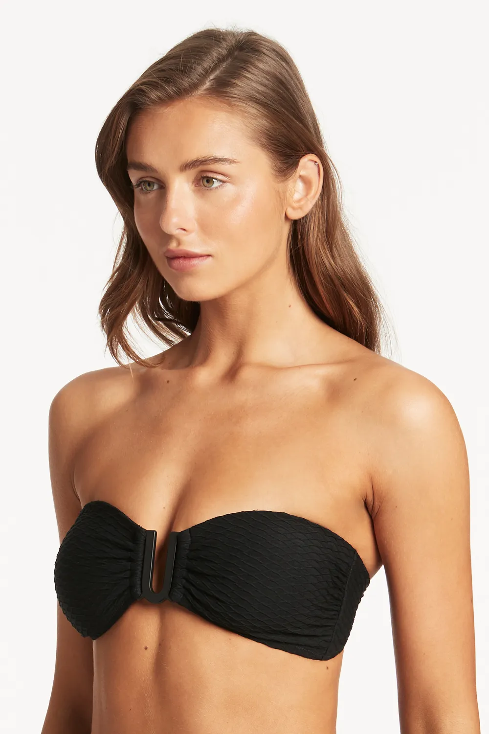 Honeycomb U Bar Multiway Bandeau Bikini Top