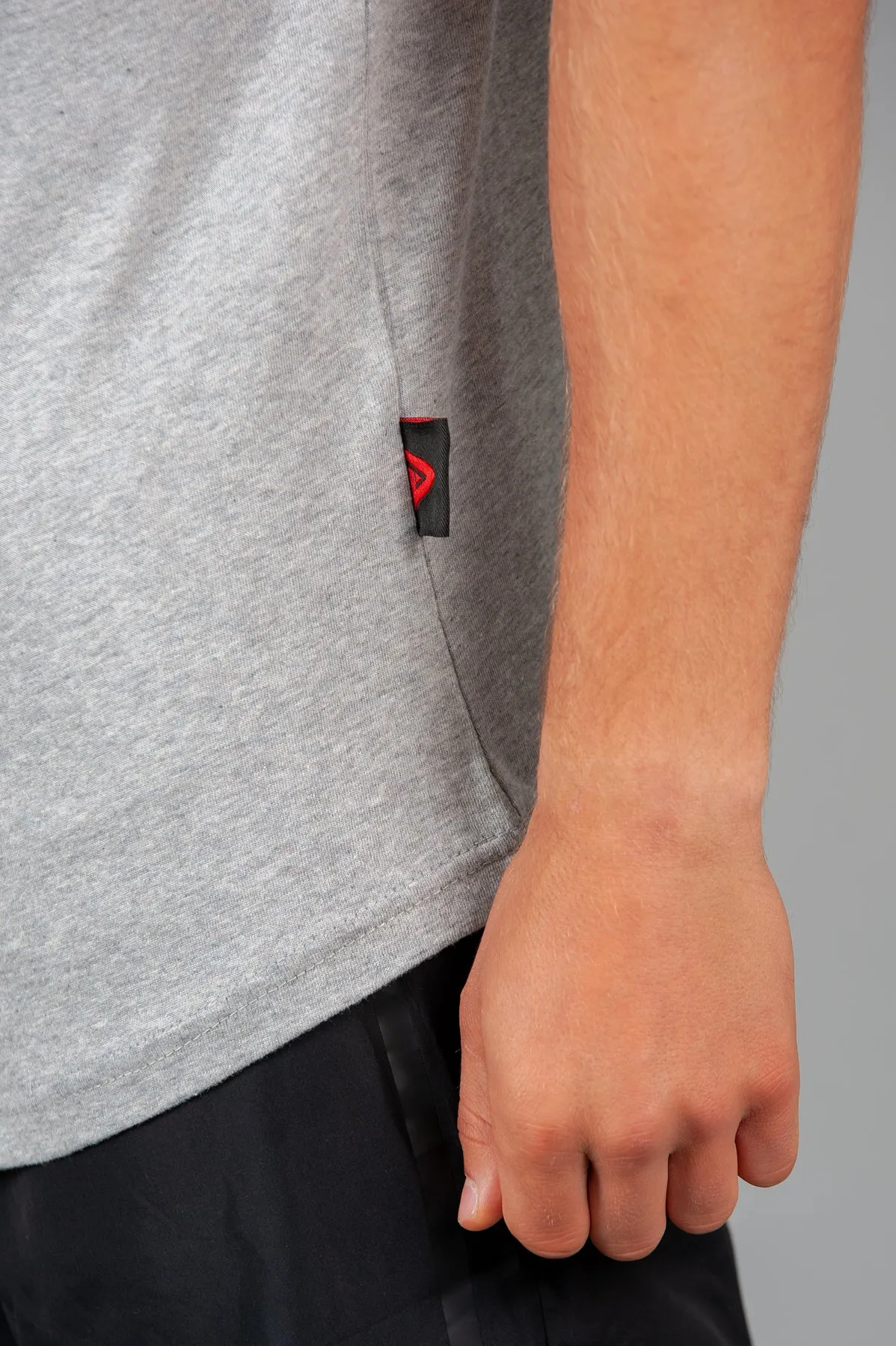 Layered Logo Arm Drop Tank Grey