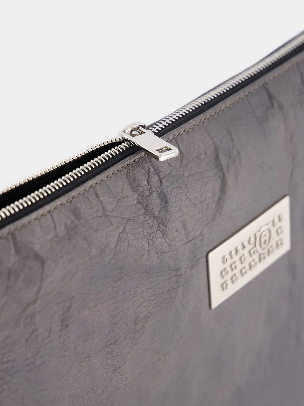 Logo-Plaque Zipped Laptop Bag