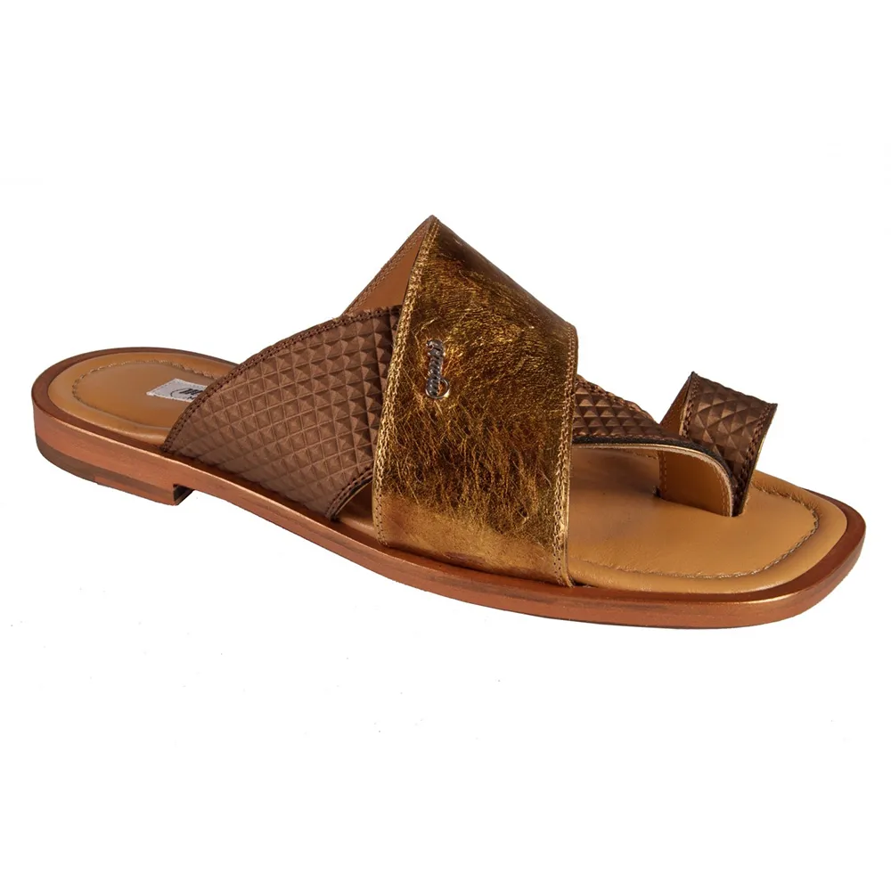 Mauri 1638 Fabric / Ostrich Sandals Lafayette Bronze / Gold 14k (Special Order)