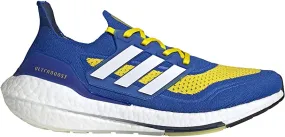 Men's Adidas Ultraboost 21, Blue/White/Gold Metallic, 10 D Medium