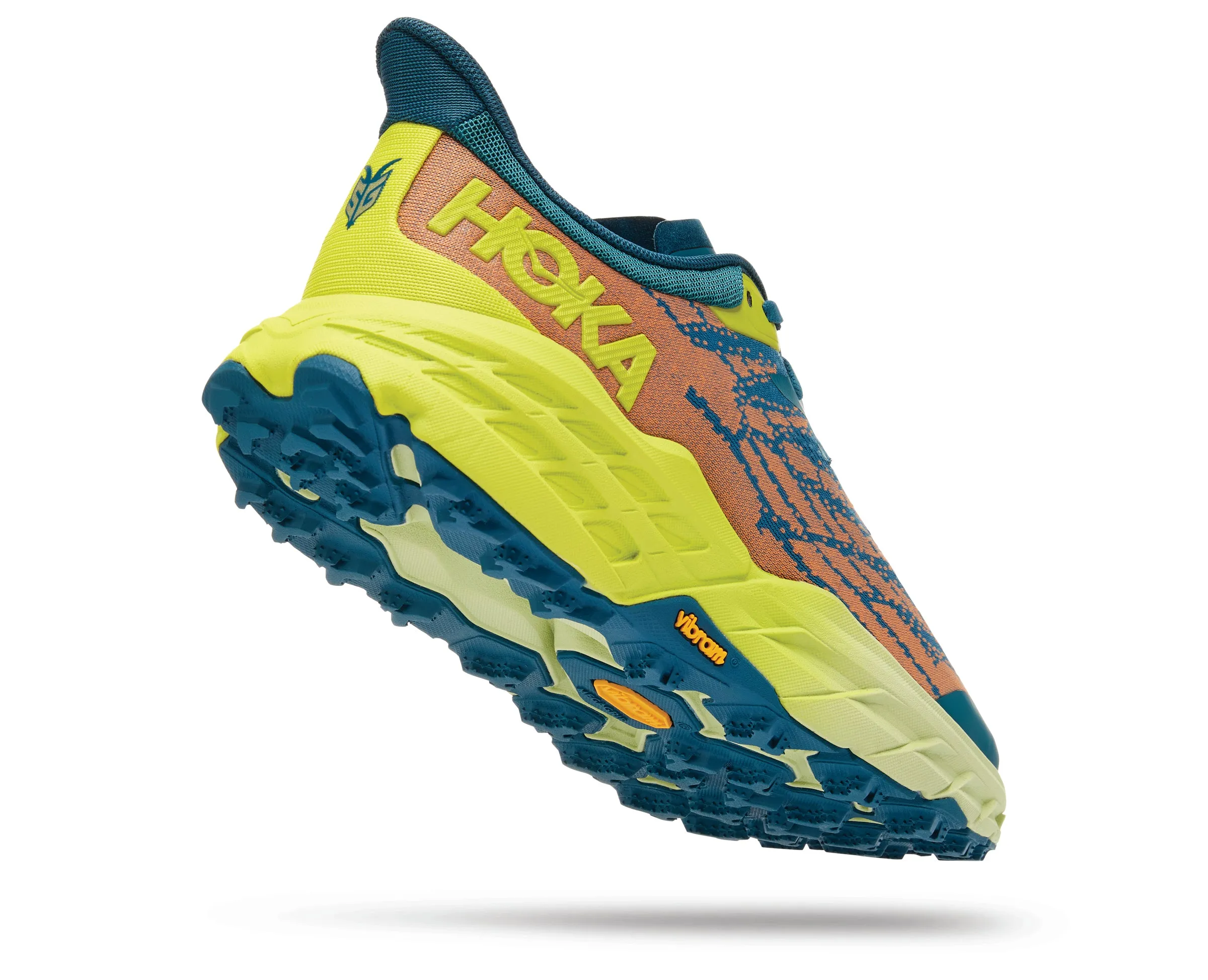 Men's Hoka Speedgoat 5 Color: Blue Coral/Primrose (WIDE WIDTH)