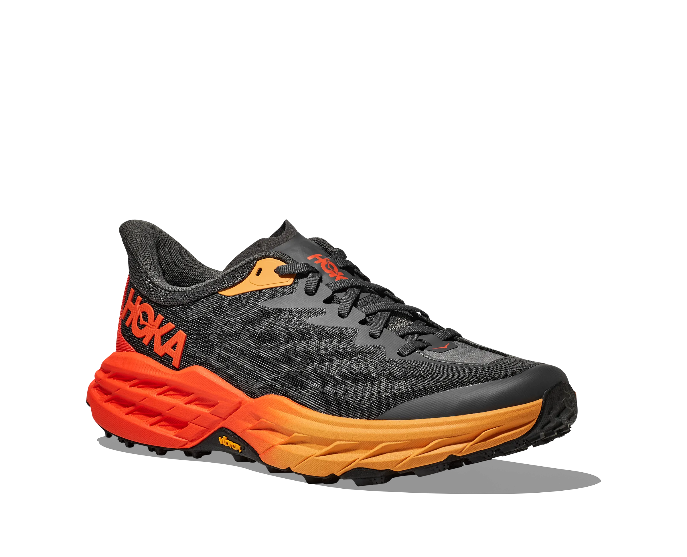 Men's Hoka Speedgoat 5 Color: Castlerock/Flame (WIDE WIDTH)