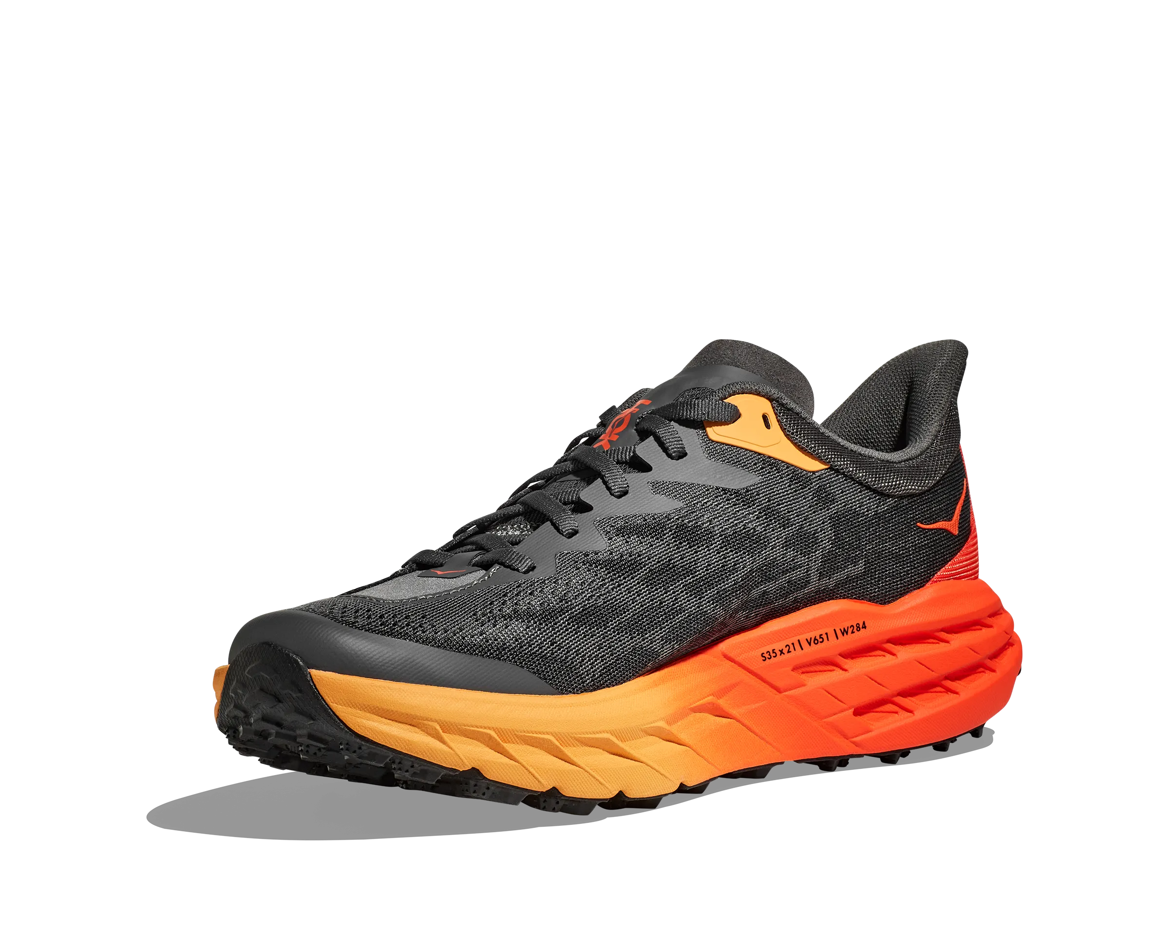 Men's Hoka Speedgoat 5 Color: Castlerock/Flame (WIDE WIDTH)