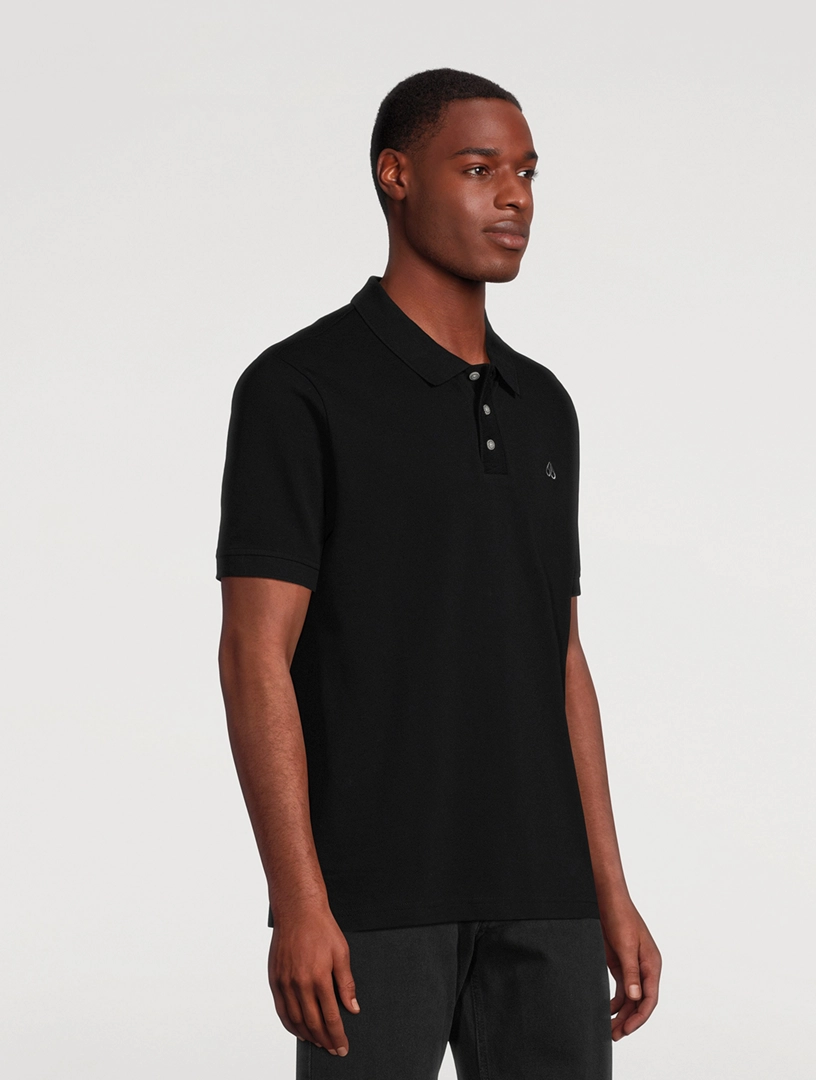 MOOSE KNUCKLES Pique Cotton Polo Shirt