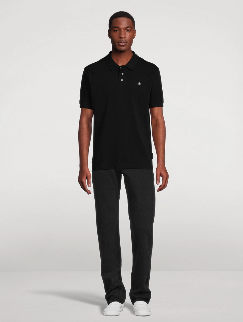 MOOSE KNUCKLES Pique Cotton Polo Shirt