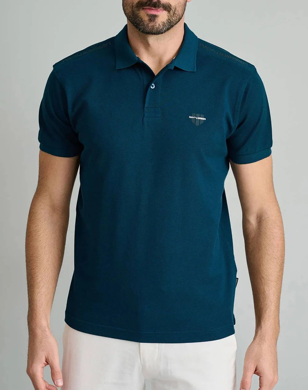 NAVY&GREEN POLO SHIRT-CUSTOM FIT